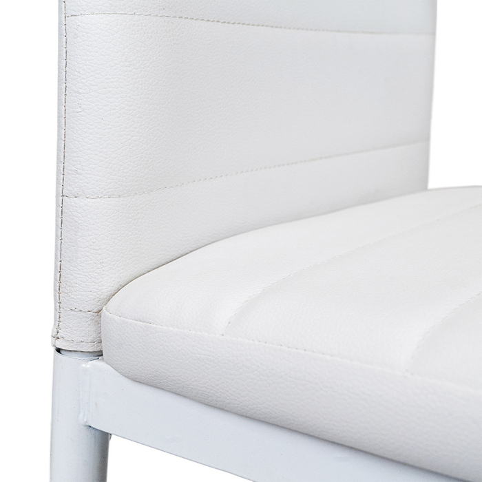 Leziter Tino NOVA Scaun de masă din piele textilă albă + metal - alb [6]