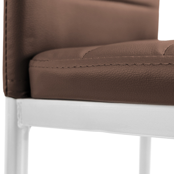 Leziter Tino NOVA Scaun de masă maro piele textilă + metal - maro [6]