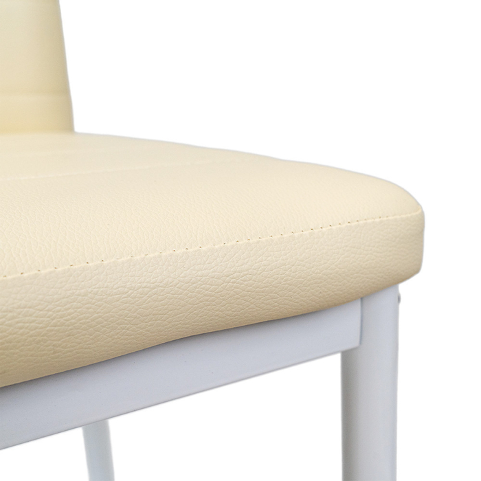 Leziter Tino NOVA Scaun de masă piele textilă bej + metal [7]