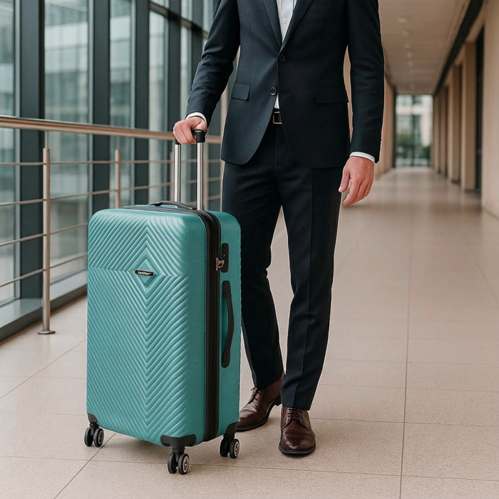 Leziter TraveLux Pro valiză mare cu capac dur 76x50x29 cm albastru lagună [2]