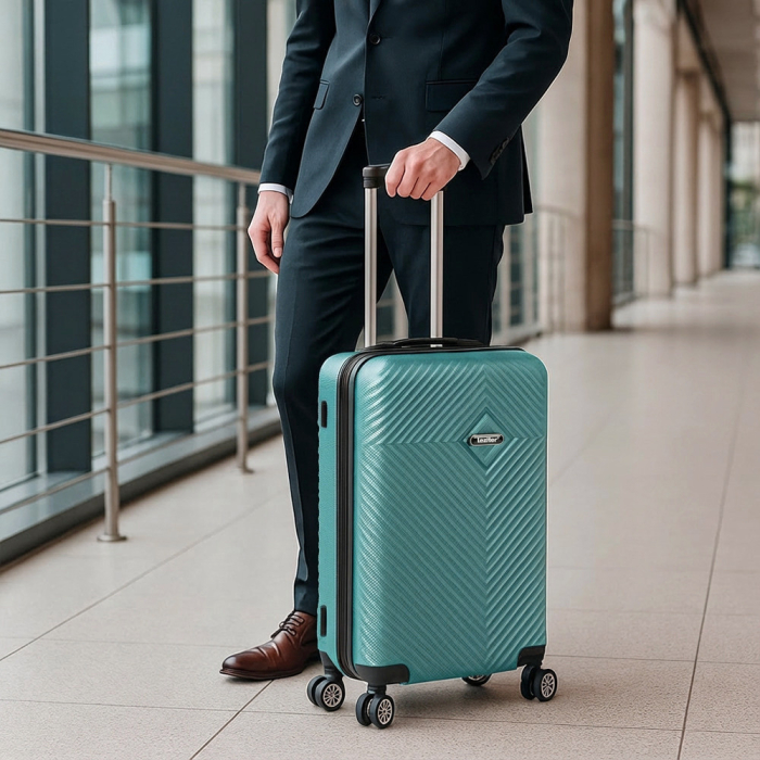 Leziter TraveLux Pro valiză medie cu capac dur 68x45x25 cm albastru lagună [2]