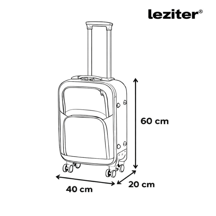 Leziter TraveLux valiză de cabină ușoară cu roată moale detașabilă 55x40x20 cm negru [3]