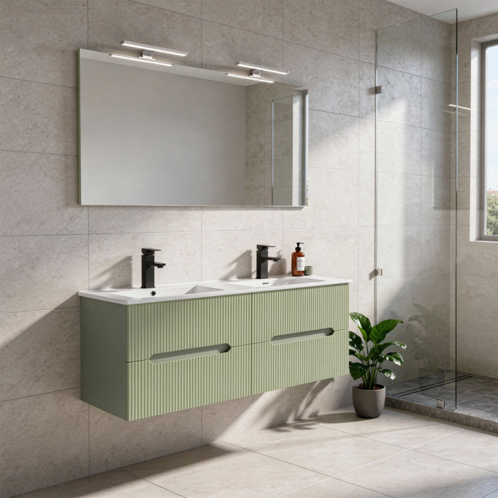 Leziter Trent 120 dulap de baie inferior cu chiuvetă ceramică (4 sertare) verde măslin verde fistic [2]