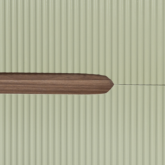 Leziter Trent Mobilier de baie 60 cm lavoar ceramic (2 sertare) cu oglindă 60x80 cm stejar sunset-olive verde [4]