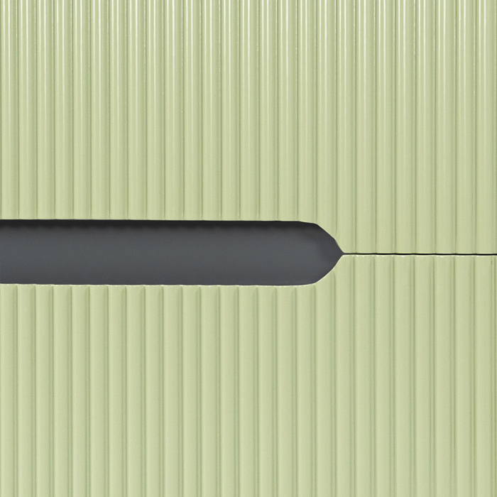 Leziter Trent Mobilier de baie 80 cm lavoar ceramic (2 sertare) cu oglindă 60x80 cm gri antracit-verde fistic [4]