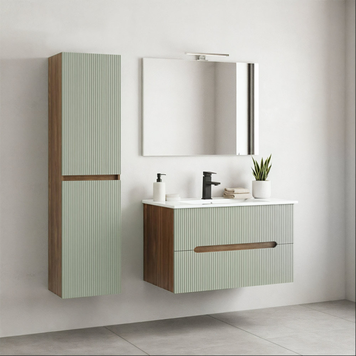 Leziter Trent suspendat side cabinet apus de soare stejar verde de măsline [2]