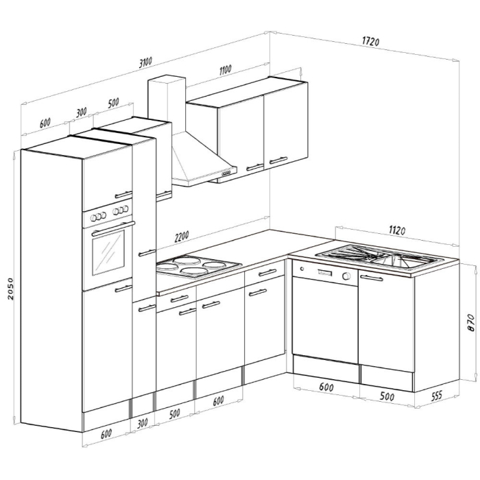 Leziter Unitate de bucătărie de colț Yorki 310 cu cuptor și cuptor cu microunde [4]