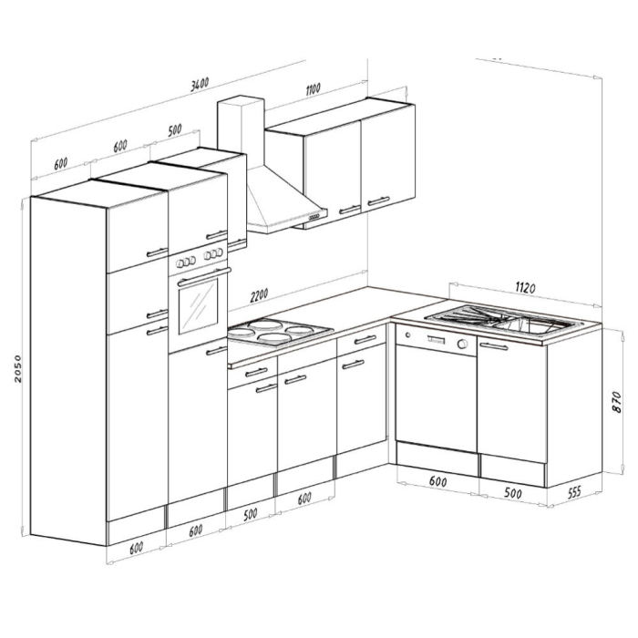 Leziter Unitate de bucătărie de colț Yorki 340 cu congelator superior și frigider [4]