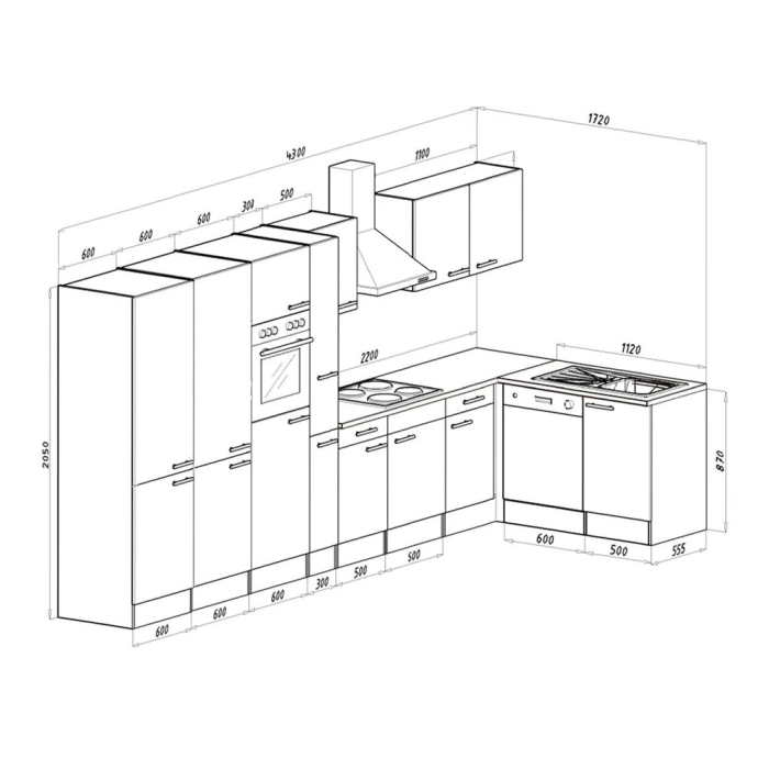 Leziter Unitate de bucătărie de colț Yorki 430 cu congelator inferior și frigider [4]