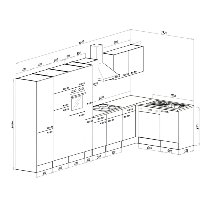 Leziter Unitate de bucătărie de colț Yorki 430 cu congelator superior și frigider [4]