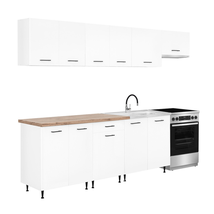 Leziter Unitate de bucătărie Primo 280 cu blat de lucru din stejar charlestone alb [8]