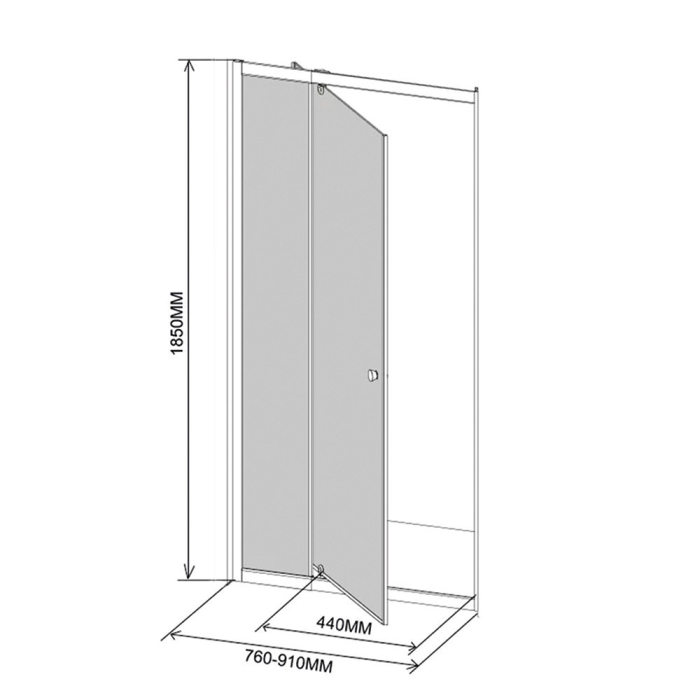 Leziter Ușă de duș reglabilă flexibilă 76-91x185 cm [3]