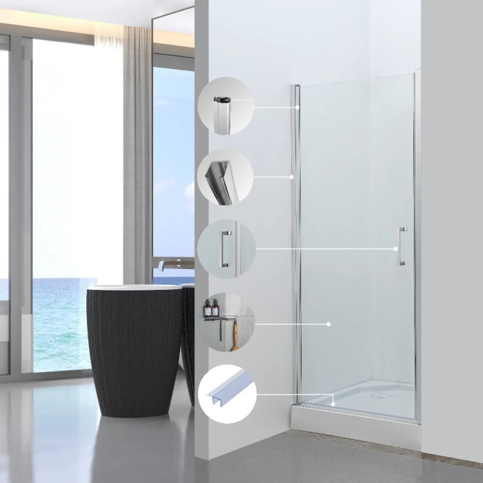 Leziter Ușă de duș reglabilă Solo 80x195 cm [5]