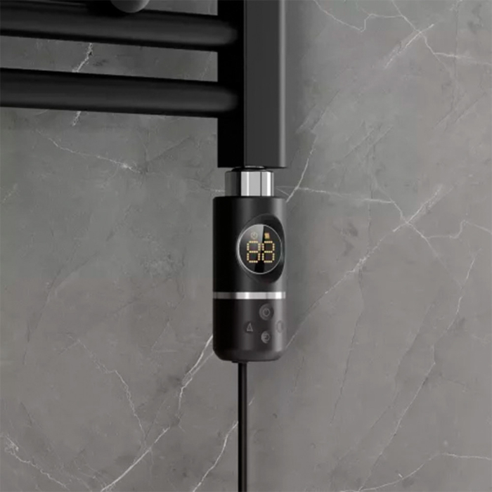 Leziter Uscător de prosoape cu cartuș de încălzire electrică pentru radiator cu termostat digital 400W negru [2]