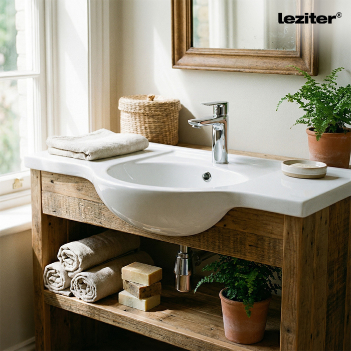 Leziter V105 lavoar ceramic cu aripi 105x50 cm [2]