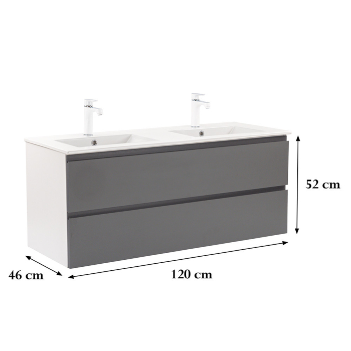 Leziter Vario Pull 120 dulap de bază cu chiuvetă alb-antracit [3]