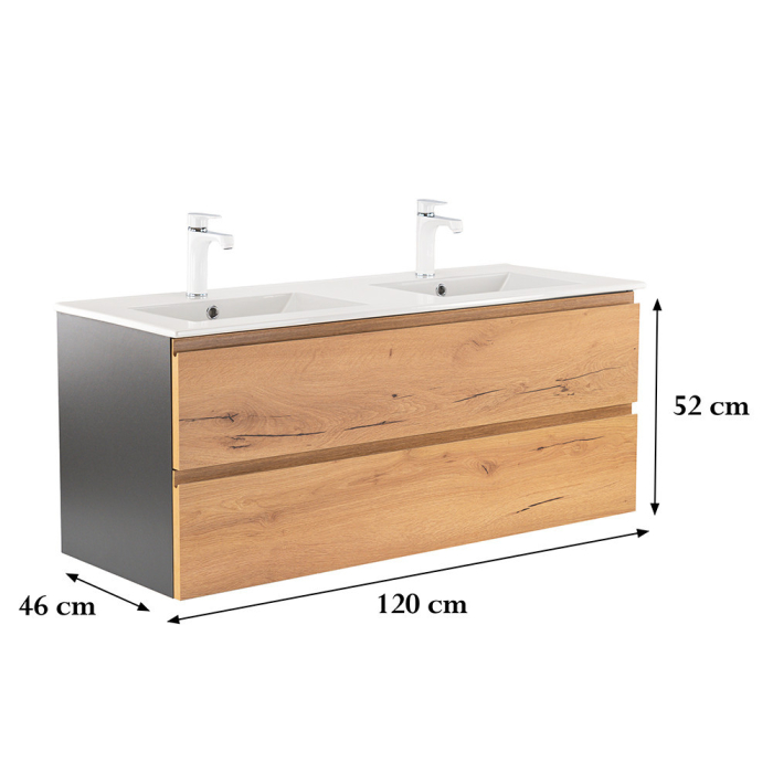 Leziter Vario Pull 120 dulap de bază cu chiuvetă stejar antracit [3]