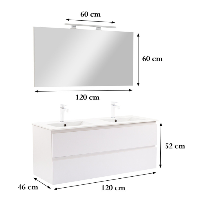 Leziter Vario Pull 120 mobilier de baie complet alb-alb [3]