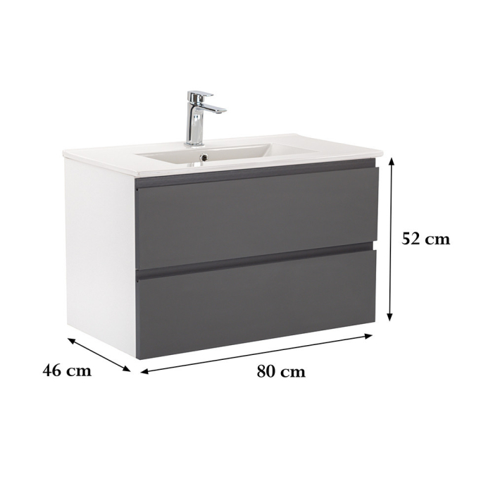 Leziter Vario Pull 80 dulap de bază cu chiuvetă alb-antracit [3]