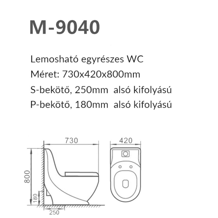 Leziter Vas de toaletă Coral Monobloc cu evacuare inferioară și capac cu închidere silențioasă [4]