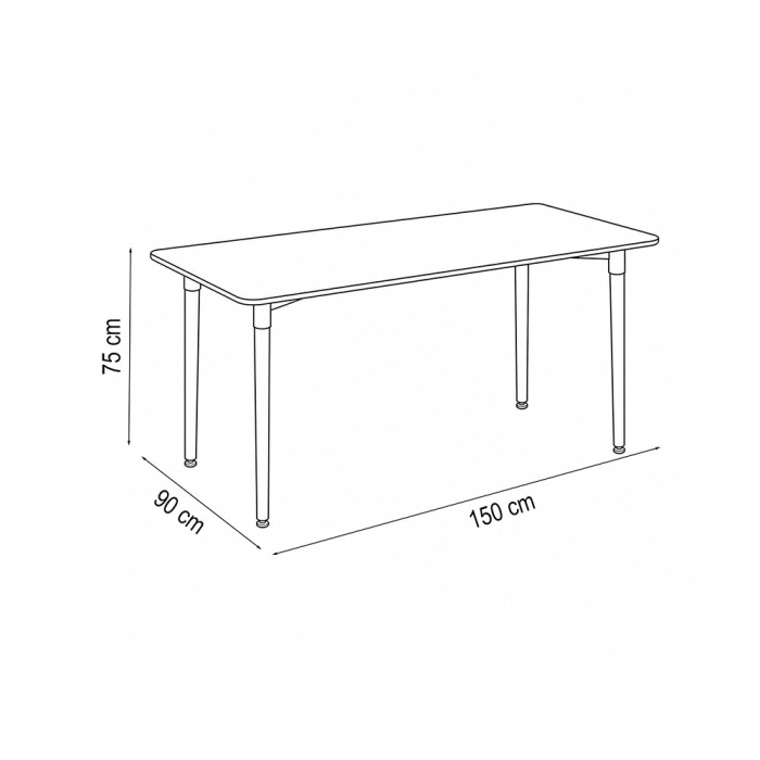 Leziter Verona 150 cm pătrat masa de luat masa negru [3]