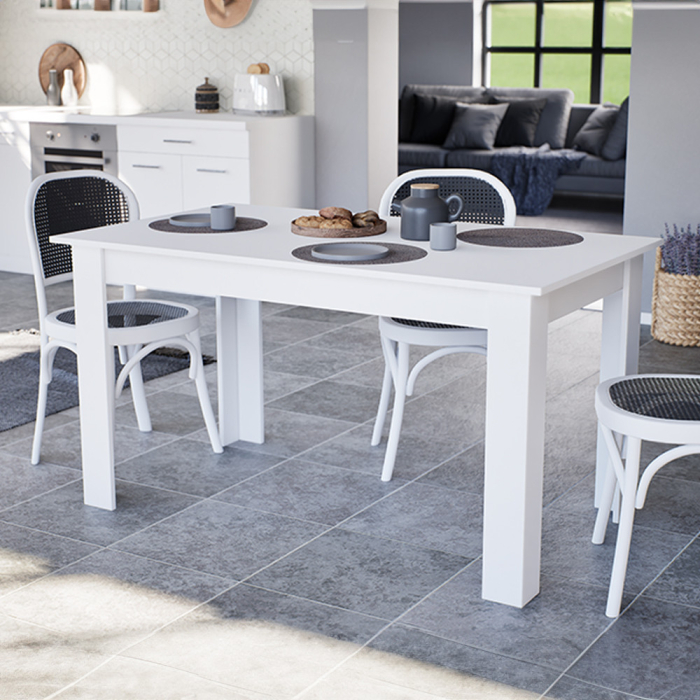 Leziter Yorki Masă de dining standard 140x80 cm alb [2]