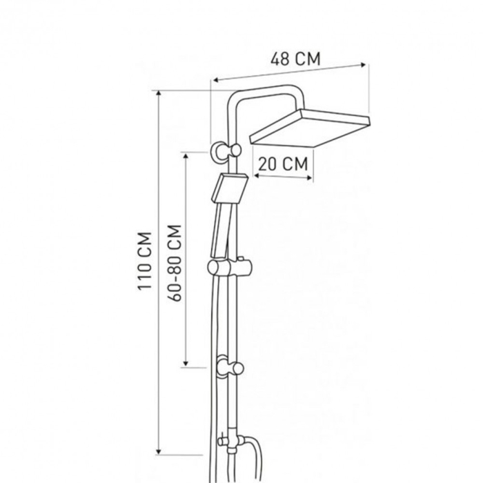 Logé Set de duș Denis 60 negru [2]