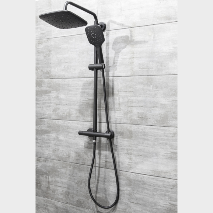 Logé Set de duș Vesuvio BL negru cu baterie termostatică [2]