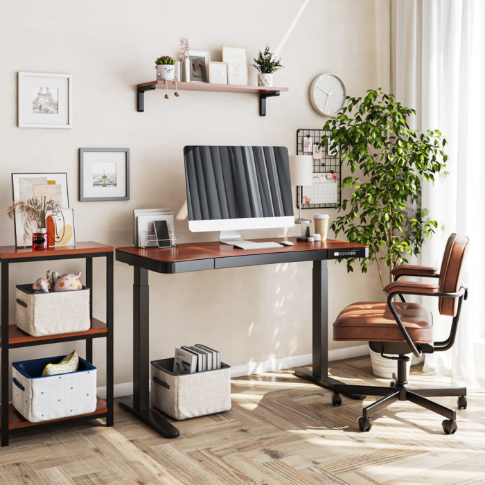 Mirpol Birou HOORN cu reglare electrică a înălțimii, panou de control 120x60 cm negru nuc [7]