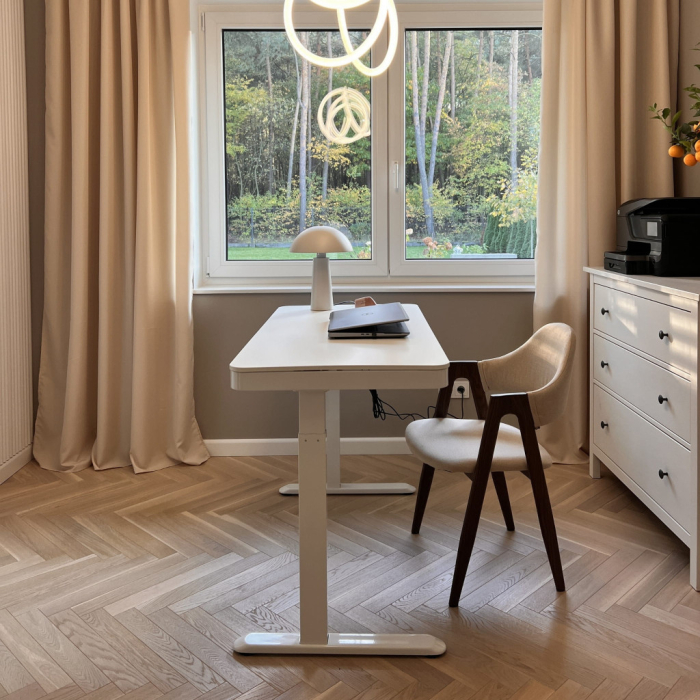 Mirpol Birou VELSEN cu reglare electrică a înălțimii, panou de control 120x60 cm alb [6]