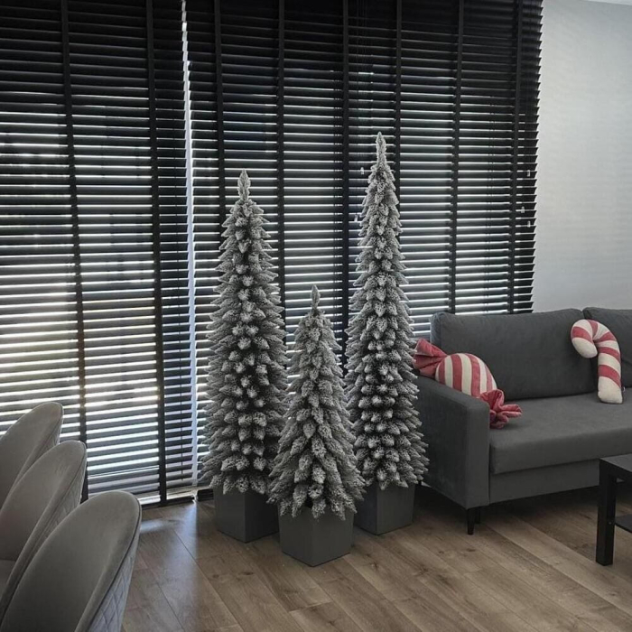 Mirpol Brad artificial Zakopane Super Slim 160 cm în ghiveci cu efect de zăpadă [3]