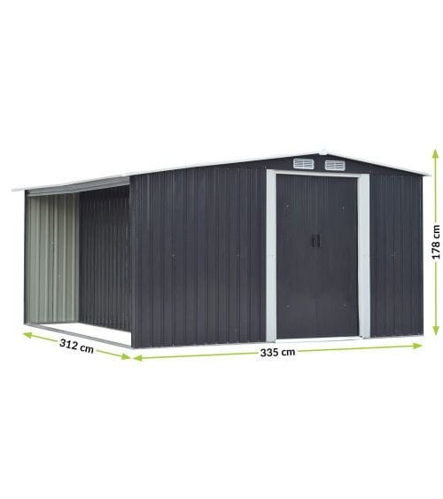 Mirpol Cutie de scule de grădină MIR1008 SK cu compartiment pentru depozitarea lemnelor [2]