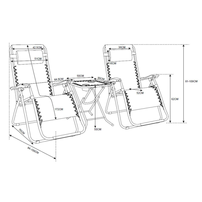 Mirpol Delux 2x canapea extensibilă și set de masă neagră [2]
