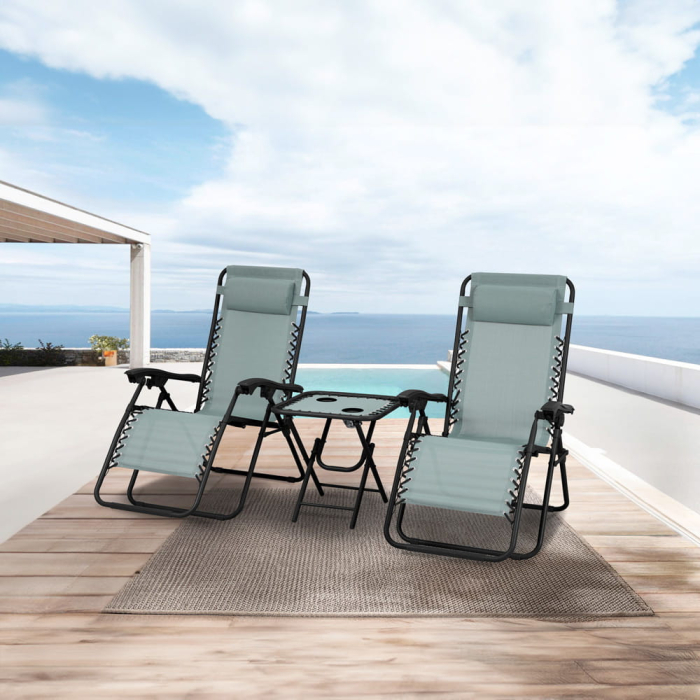 Mirpol Delux 2x șezlong și set de masă verde [2]