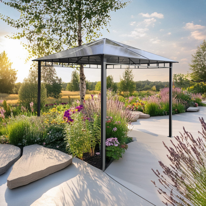 Mirpol Foișor de grădină Dari cu acoperiș din policarbonat 3x3 m [2]