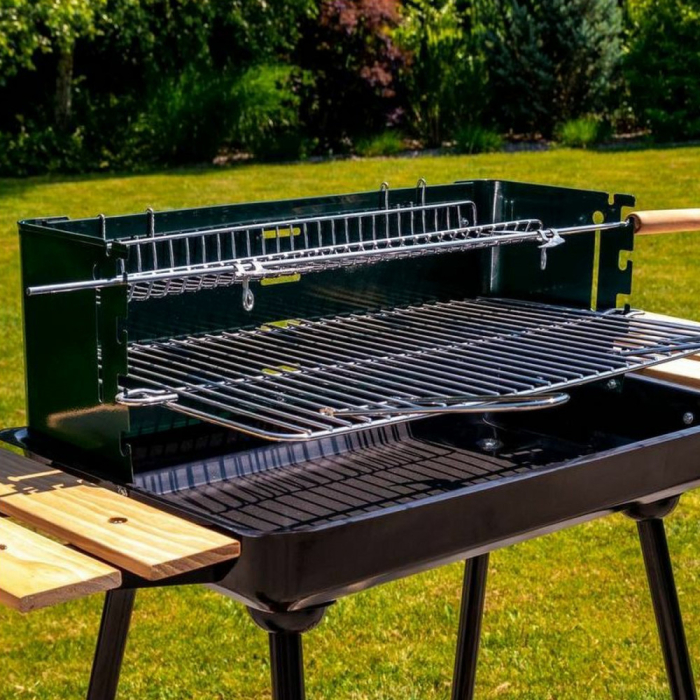 Mirpol Grătar cu cărbune dreptunghiular cu role MIR244 [8]