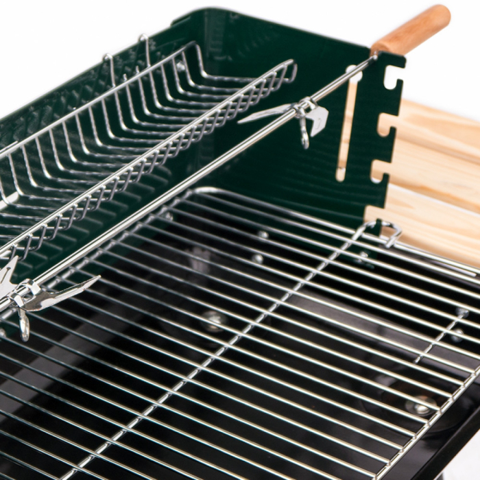 Mirpol Grătar cu cărbune dreptunghiular cu role MIR244 [10]