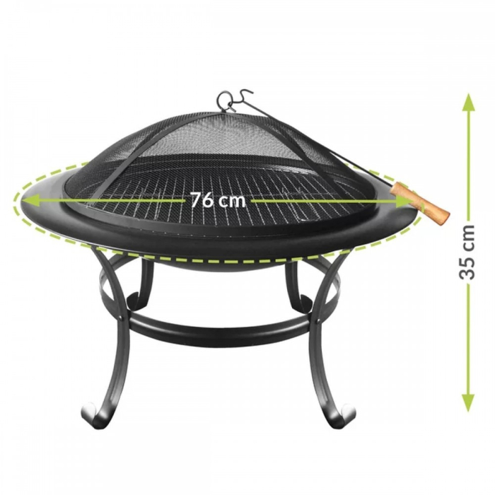 Mirpol Grătar de grădină cu cărbune MIR082 cu capac [10]