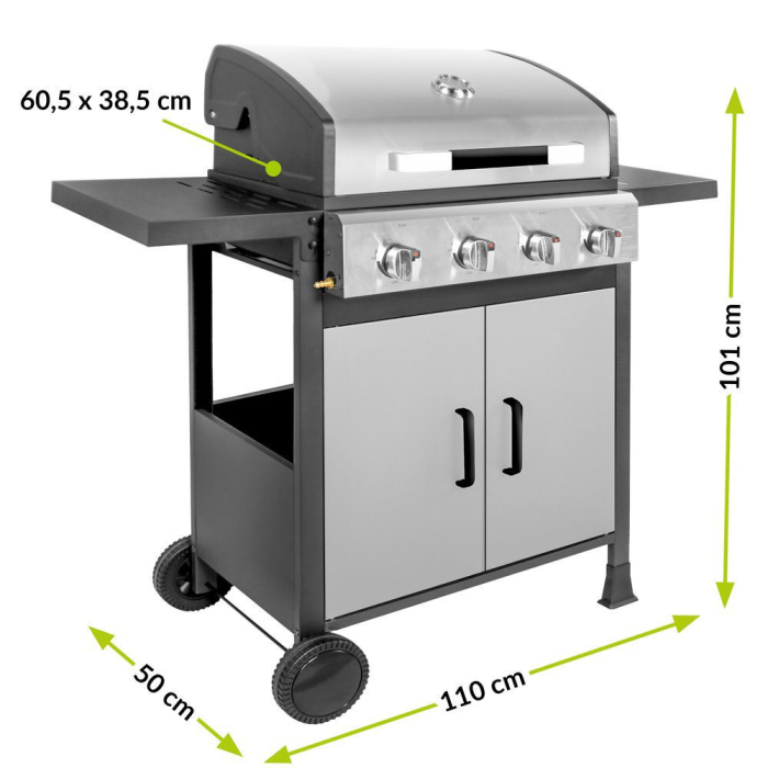 Mirpol Grătar pe gaz Brenner BR-G4N cu 4 arzătoare [4]