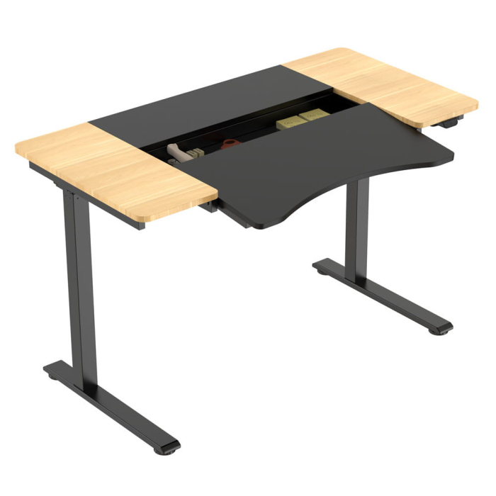 Mirpol HALDEN birou cu reglare electrică a înălțimii, 120x60 cm negru-burlywood [3]