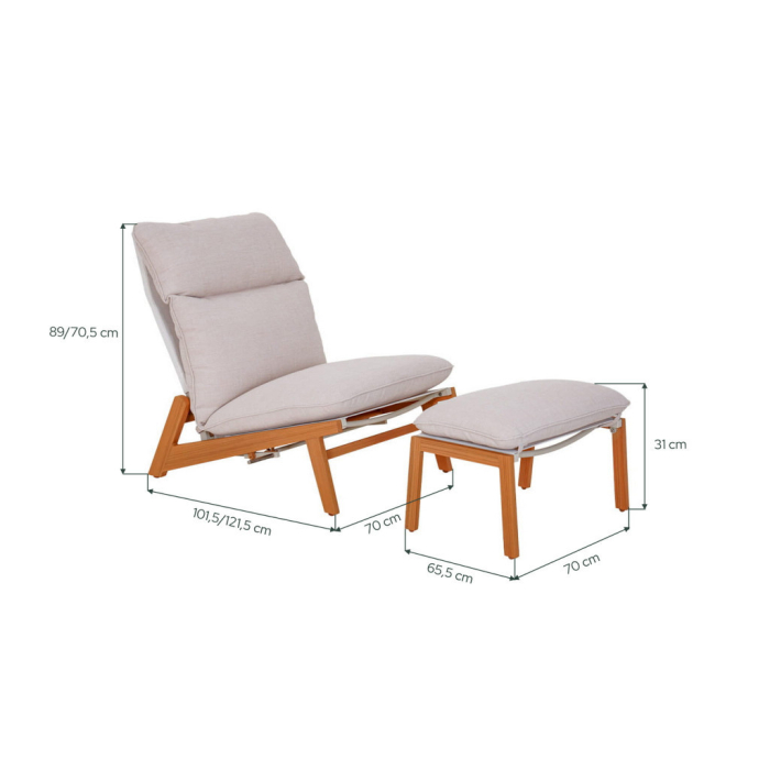 Mirpol KALEM șezlong de grădină cu suport pentru picioare [2]