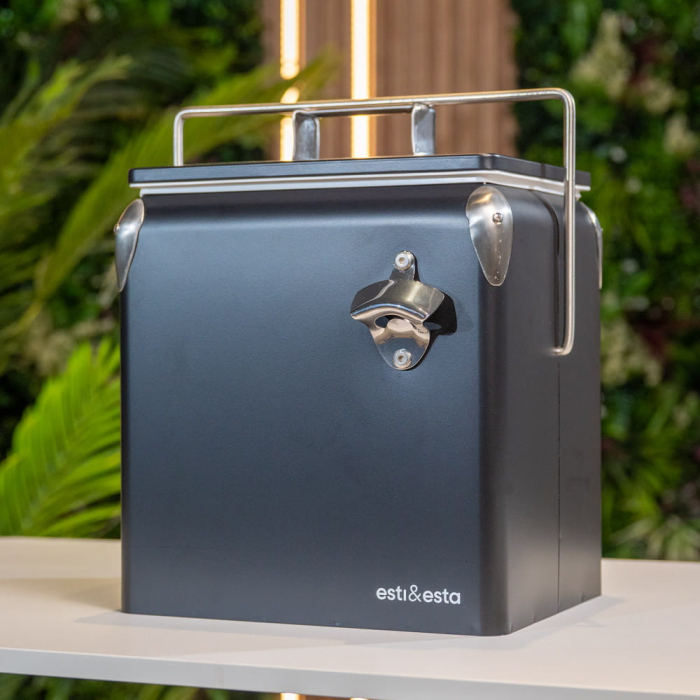 Mirpol Ladă frigorifică retro metalică Tourist, 13 L, neagră [2]