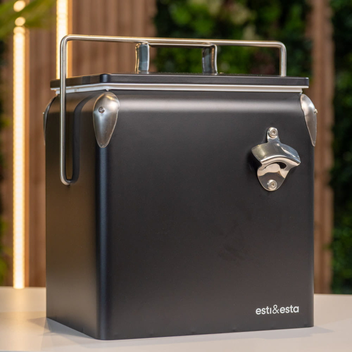 Mirpol Ladă frigorifică retro metalică Tourist, 13 L, neagră [3]