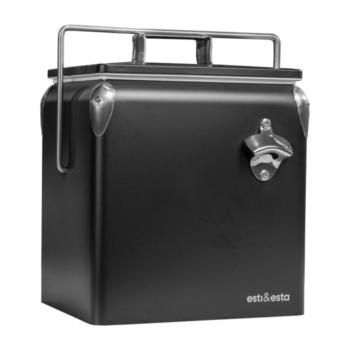 Mirpol Ladă frigorifică retro metalică Tourist, 13 L, neagră [6]