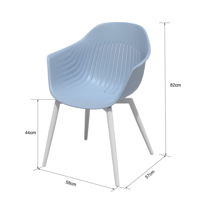 Mirpol Scaun de grădină din plastic Ballena cu picioare metalice, albastru [5]