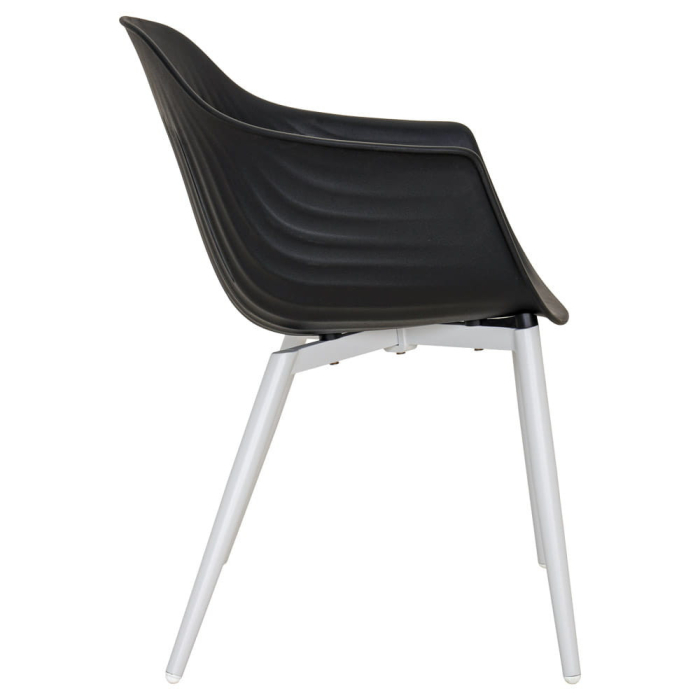 Mirpol Scaun de grădină din plastic Ballena cu picioare metalice, negru [3]