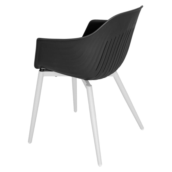 Mirpol Scaun de grădină din plastic Ballena cu picioare metalice, negru [4]
