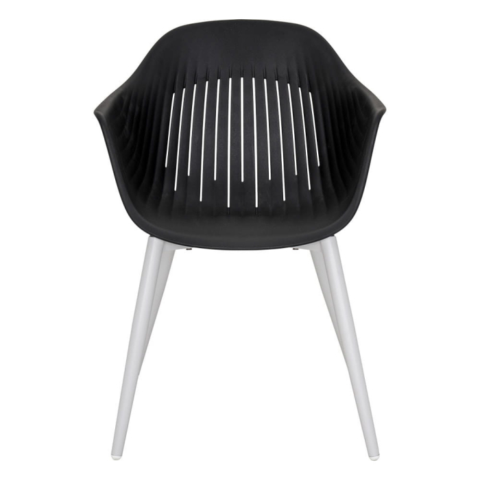 Mirpol Scaun de grădină din plastic Ballena cu picioare metalice, negru [2]