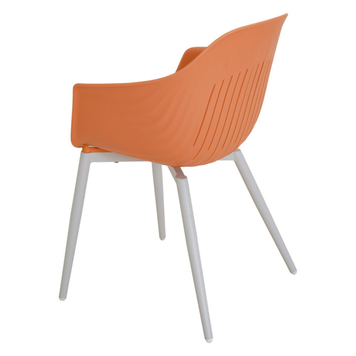 Mirpol Scaun de grădină din plastic Ballena cu picioare metalice, portocaliu [3]
