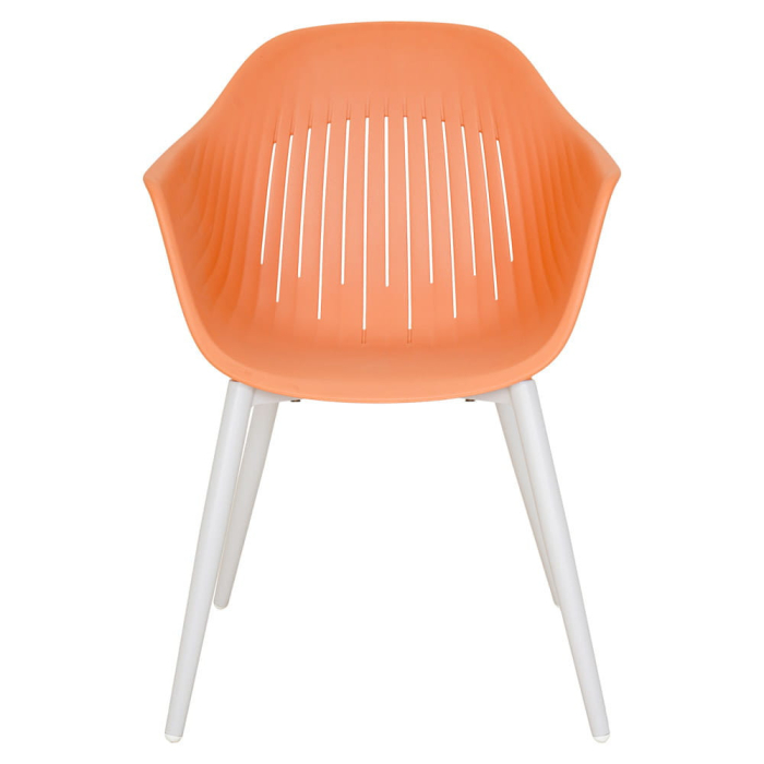 Mirpol Scaun de grădină din plastic Ballena cu picioare metalice, portocaliu [2]